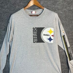 Vintage Pittsburgh Steelers Long Sleeve T Shirt Sleeve Hit Men's Large NFL Logo